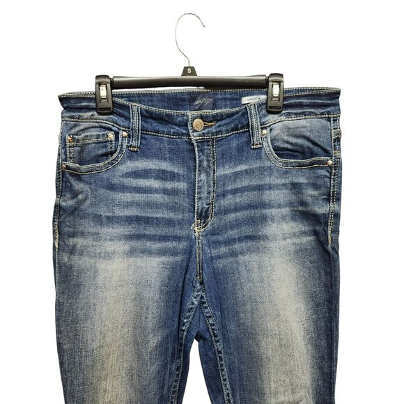 Daytrip Womens 33R Virgo Bootcut Jeans Blue High Rise Denim Medium Wash Stretch - Picture 4 of 16